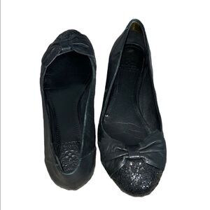 Vince Camuto glitter black ballet flats